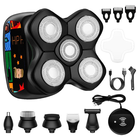 Graffiti Men's Electric Shaver Head Bald Hair Clipper Wireless Charging Men's Razor