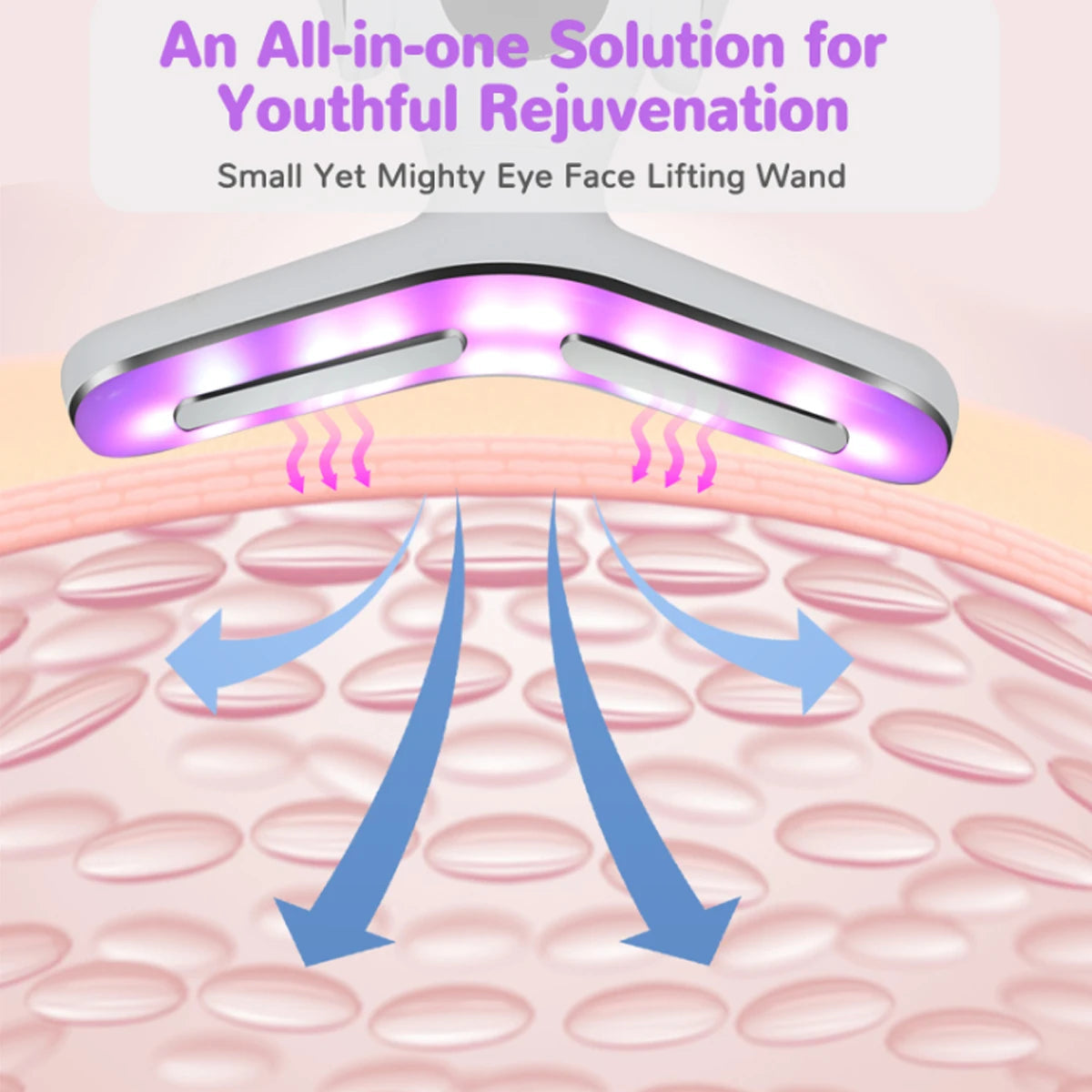 Rechargeable Face and Neck Massager with 7 Colours LED and Heat Mode, Neck and Facial Skin Massage Care Tool