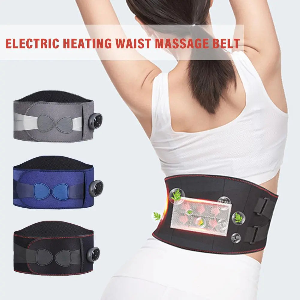 Electric Heating Waist Massage Belt Back Support Warm Hot Compress Waist Electric Abdominal Massager