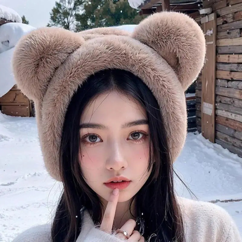 Bear Earmuffs Cartoon Little Bear Warm Earmuffs for Girls Winter Outdoor New Cute Student Warm Ear Protector Ear Cover Headband