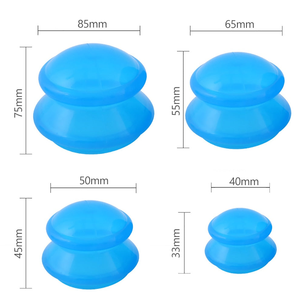 4PCS Vacuum Cans Massage Suction Cup Full Body Vacuum Massager Suction Cup Set Chinese Cupping