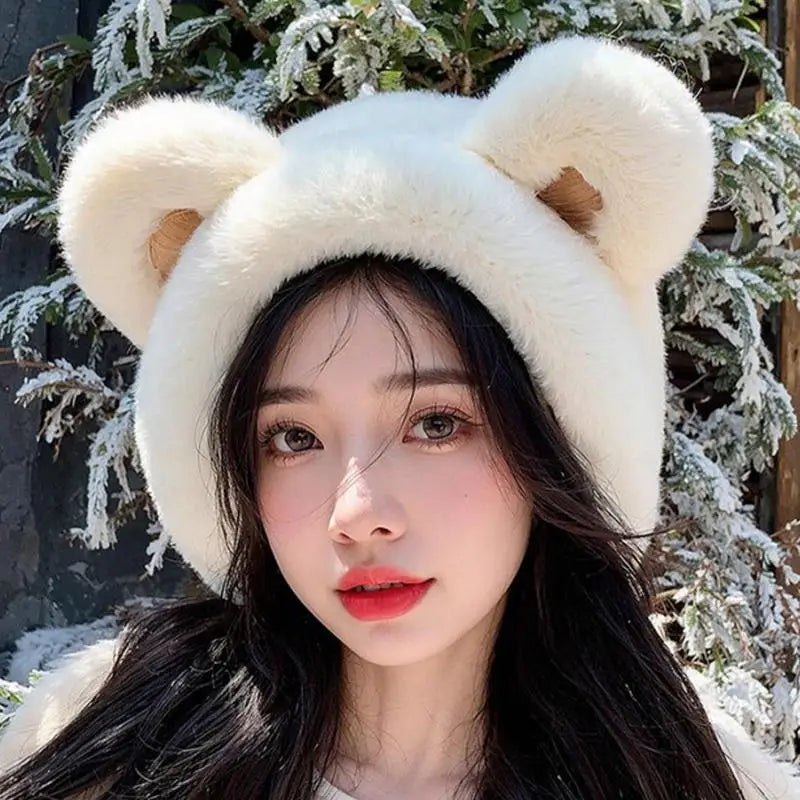 Bear Earmuffs Cartoon Little Bear Warm Earmuffs for Girls Winter Outdoor New Cute Student Warm Ear Protector Ear Cover Headband