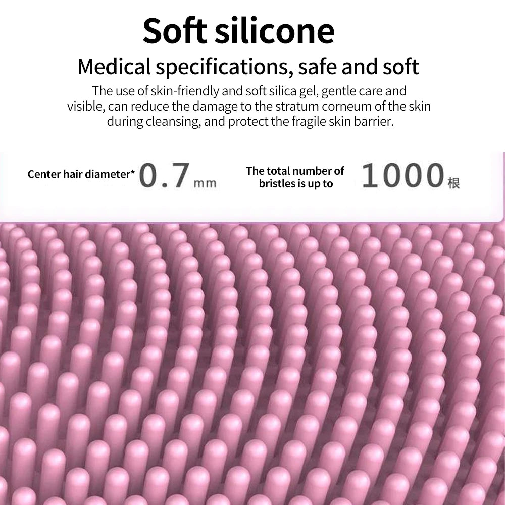 Vibration Electric Facial Cleansing Brush Silicond Face Clean Brush Sonic Washing Facial Cleanser Heated Massager