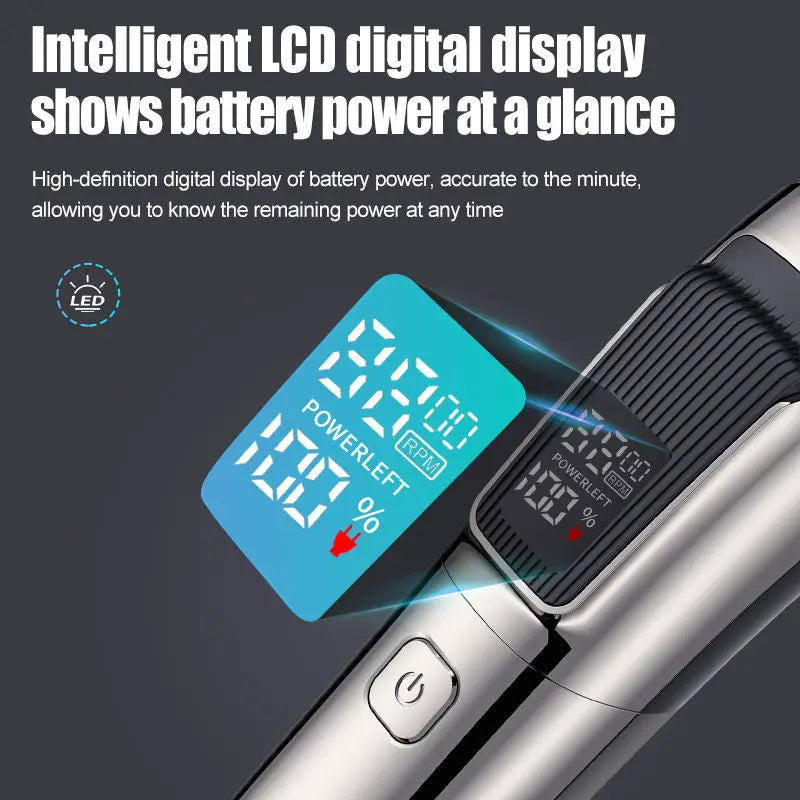 Mens IPX6 Waterproof Body Electric Shaver Beard Trimmer Nose Hair Shaver 6 in 1 Grooming Kit Clipper Bald Machine