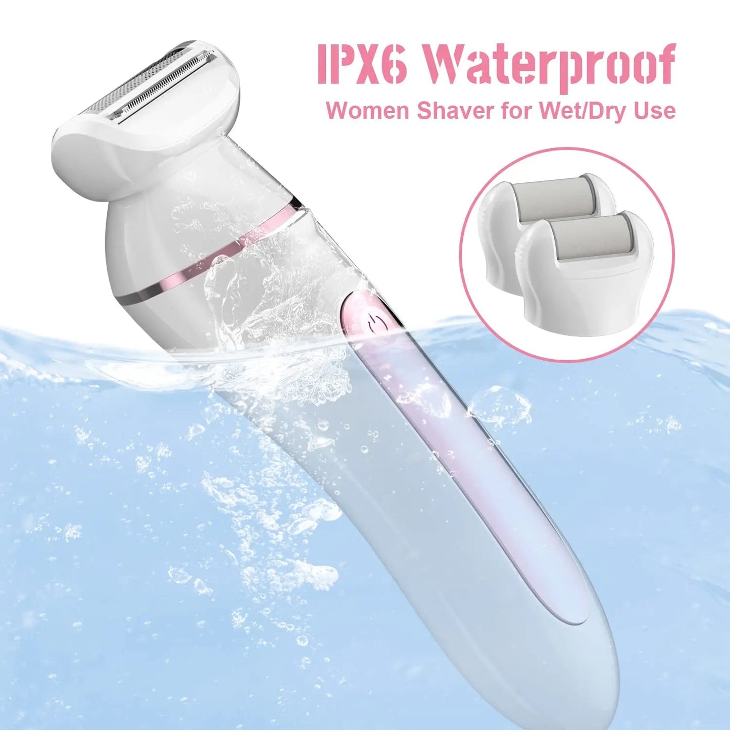 5 in 1 Hair Removal Epilator Electric Shaver for Women Rechargeable Body Massager Razor Bikini Beard Trimmer Foot Grinder