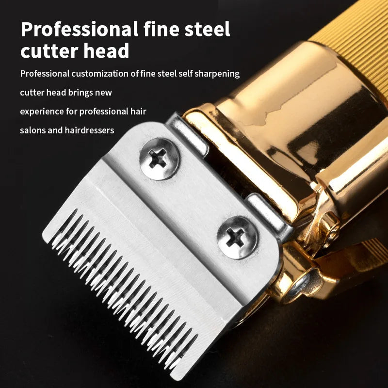 Oil Head Professional Hair Clipper Electric Push Scissor LCD Adjustable Knife Distance Hair Trimmer For Men Haircut Machine