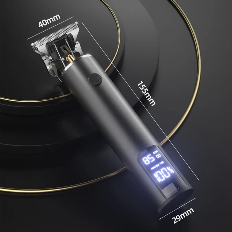Men Haircut Machine Digital Display Type C Fast Charging Bald Hair Trimmer Clipper Professional Barber Scissors