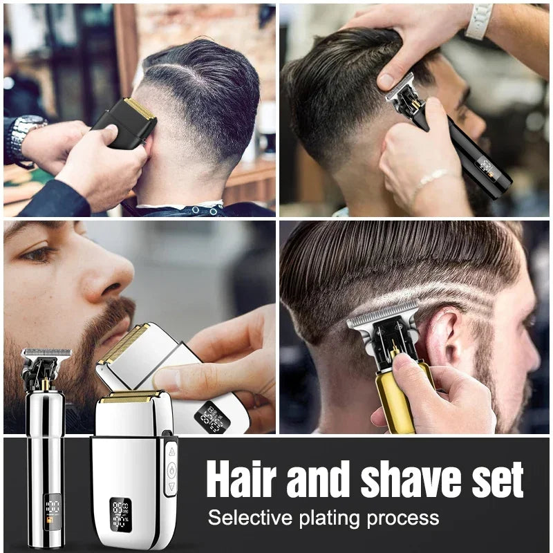 Men's Electric Shaver Multifunctional Whole Body Washing Hair Clipper Sets Digital Display Hairdresser Trimmer