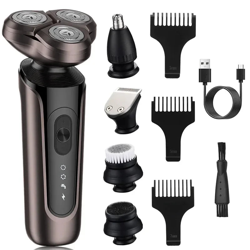 Men's 5-in-1 Multi-functional Electric Shaver Home Hair Clipper Set Washable Nose Hair Cleaner