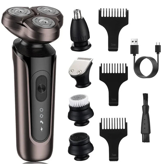 Men's 5-in-1 Multi-functional Electric Shaver Home Hair Clipper Set Washable Nose Hair Cleaner