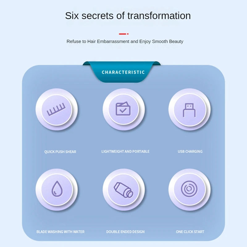 Bikini Trimmer For Women Painless Ladies Hair Removal 2 In 1 Wet & Dry Lady Shaver