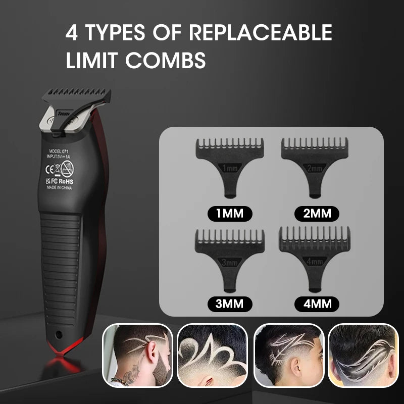 Professional Hair Clipper Wireless Hair Trimmer Hair Cutting Machine Electric Zero Cutting Machine Trimmer for Men