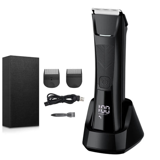 Body Hair Trimmer for Men Groin  Electric Manscaper Pubic Hair Remover Epilator Chest Grooming Clippers Waterproof Men's Shaver