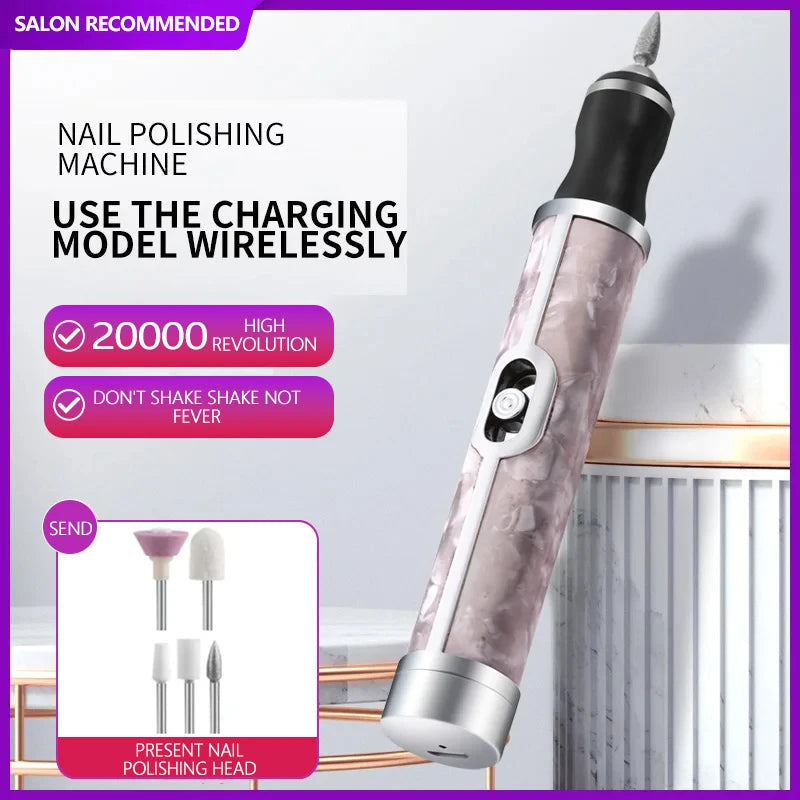 Cordless Nail Drill Machine Manicure Drill Polisher Cuticle Nail Drill Equipment Nail E-File Nail Grinding Machine Set