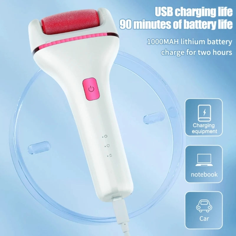 Electric Callus Dead Skin Remover Wireless Foot Grinder ABS Material USB Rechargeable Heel Scraper for Feet Dead