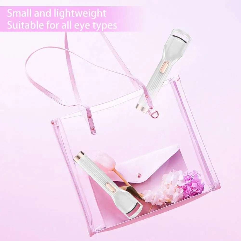 Pain-free Eyelash Curler Portable Electric Heated Eyelash Curler with Fan Usb Rechargeable 2-in-1 Multifunctional Tool for Quick
