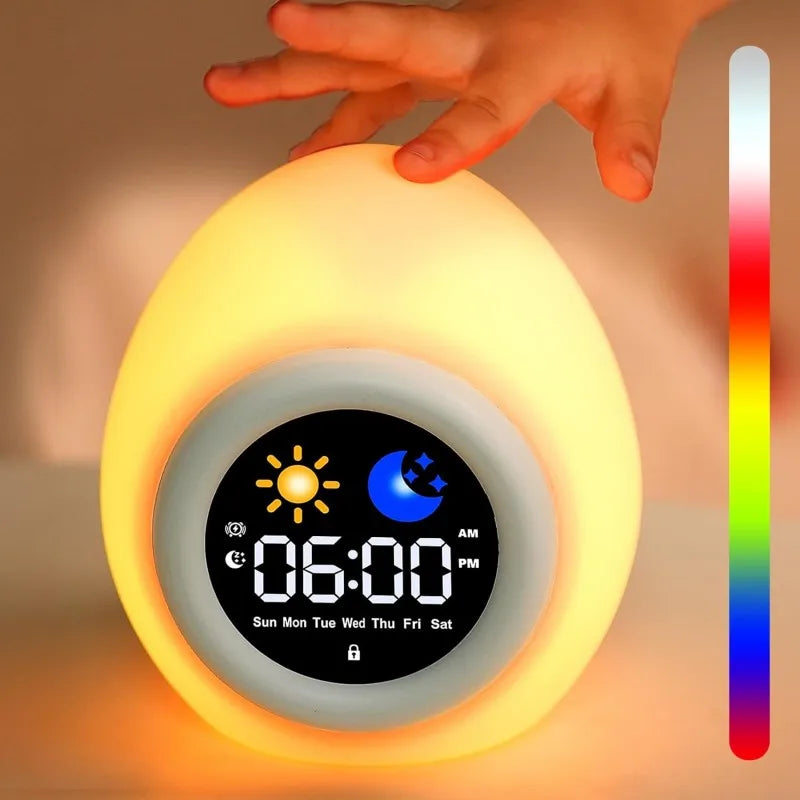 Alarm Clock for Teenager Puppy-Shape Toddler Sleep Training Clock Cute Touch Night Light for Teenager Bedroom