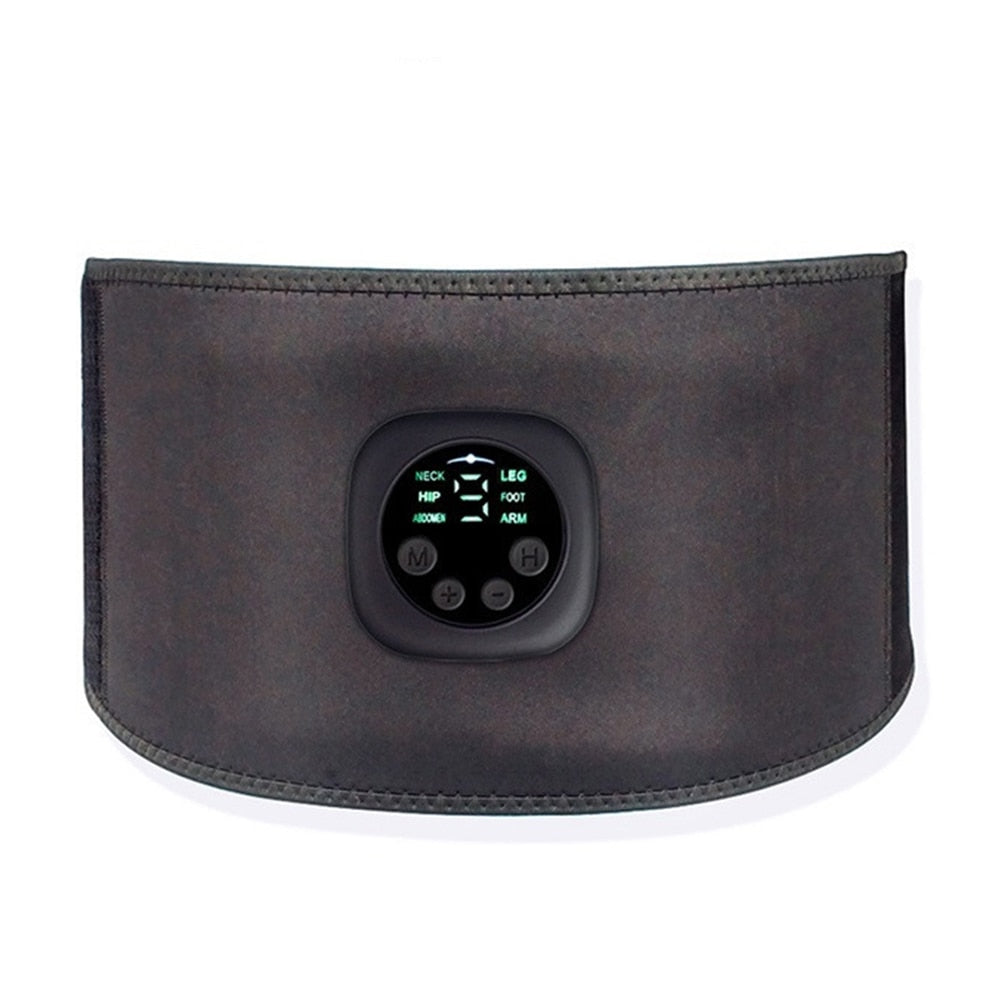 EMS Fitness Trainer Belt Waist Support Abdominal Muscle Stimulator Slimming Belt Unisex USB Recharge Home Muscle Training Device