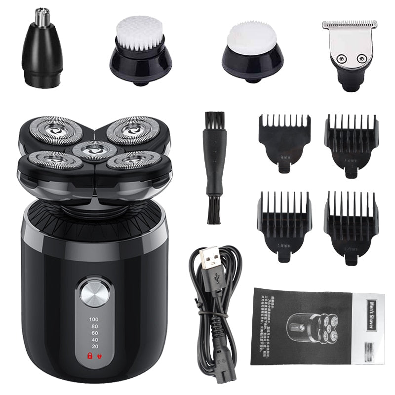 Portable 5 in 1 Men's Electric Shaver Body Trimmer USB Rechargeable Waterproof Mini Shaver Hair Trimmer Nose Hair Trimmer Razor