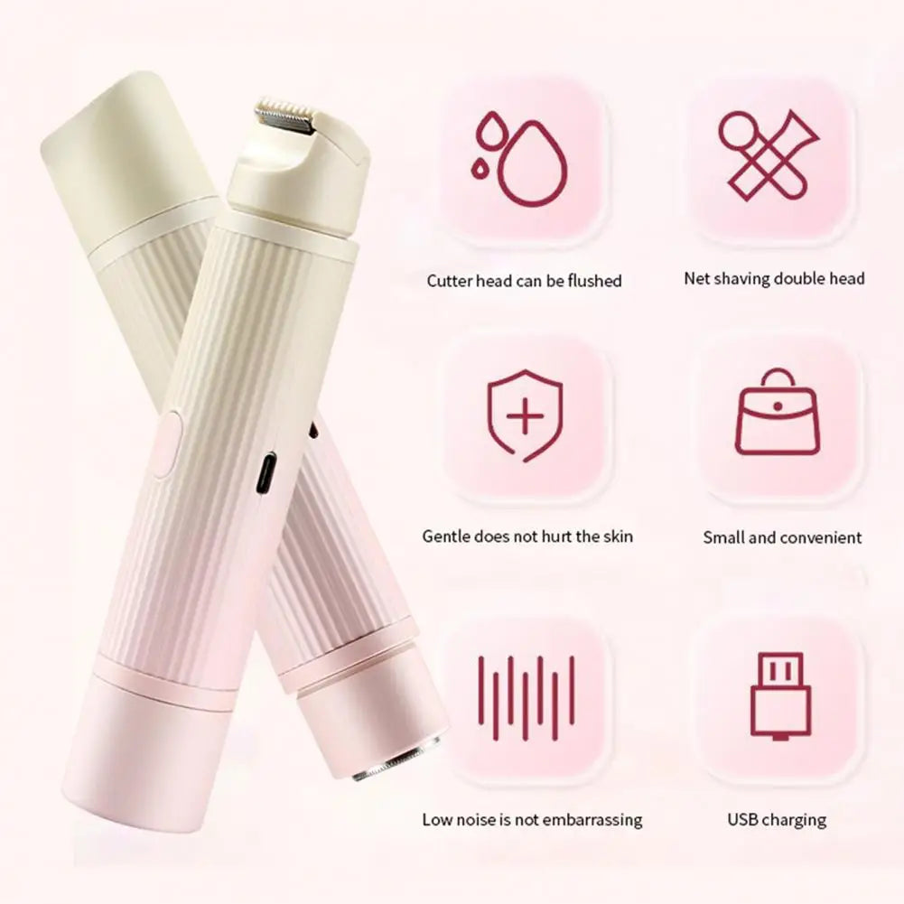 Hair Trimmer Women Electric Epilator Rechargeable Electric Epilator for Women Dual Head Hair Removal Device for Face Body Bikini