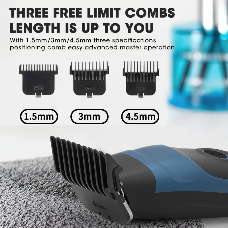 Professional Electric Hair Clipper LCD Digital Display Hair Trimmer for Men Barber Engraving Hair Cutting