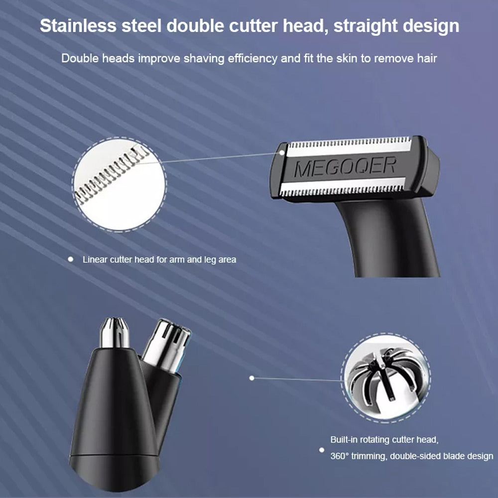 3 in 1 Electric Hair Shaver Nose Hair Trimmer Eyebrow Trimmer With LED Display Lady Shaver Bikini Line Zone Pubic Hair Removal