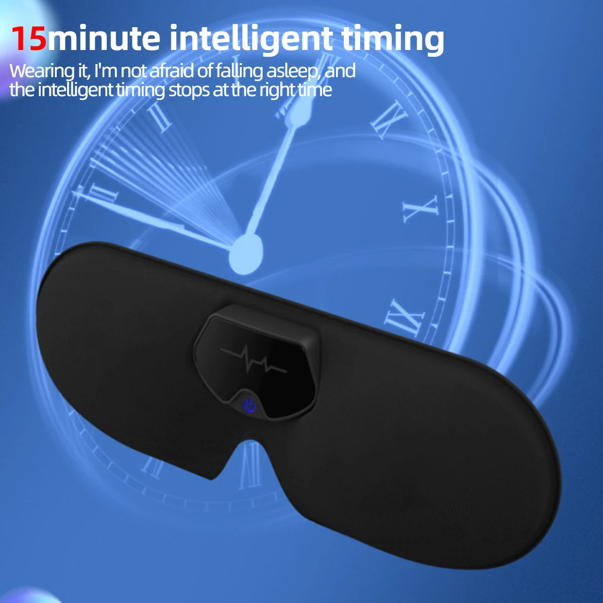 3D Hot Compress Eye Mask Head Massager Sleep Monitor Sleep Eye Mask Insomnia Treatment Releases Eye Pressure and Soothes Fatigue