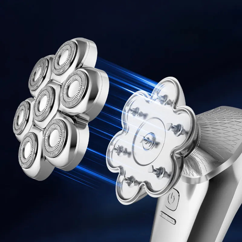 Men's Multifunctional Electric Shaver Suction Head Household Razor Bald Machine Nose Hair Trimmer