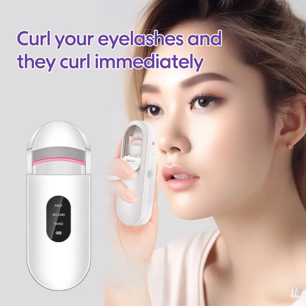 Electric Heated Eyelash Curlers Portable Long-Lasting Styling Eyelash Curler Electric Heated Comb Makeup Tool