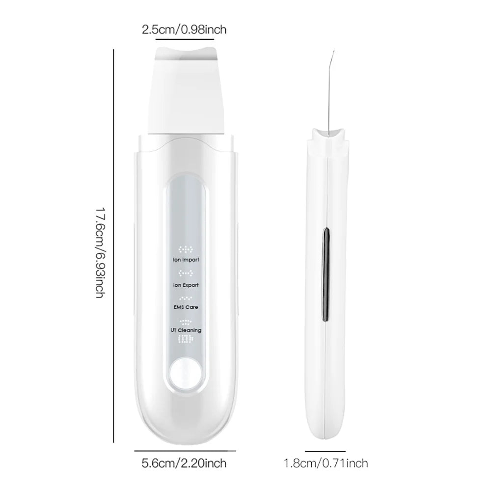 Ultrasonic Skin Scrubber Remove Face Spatula Electric Pore Deep Clean Acne Blackhead Remover Peeling Shovel Device Beauty Machine
