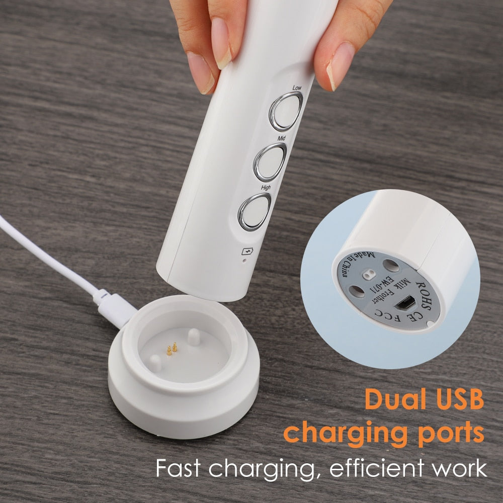 Milk Frother Electric Milk Foamer Coffee Mixer Blender USB Rechargable Maker Mini Blender 3 Heads Kitchen Foam Machine Blower