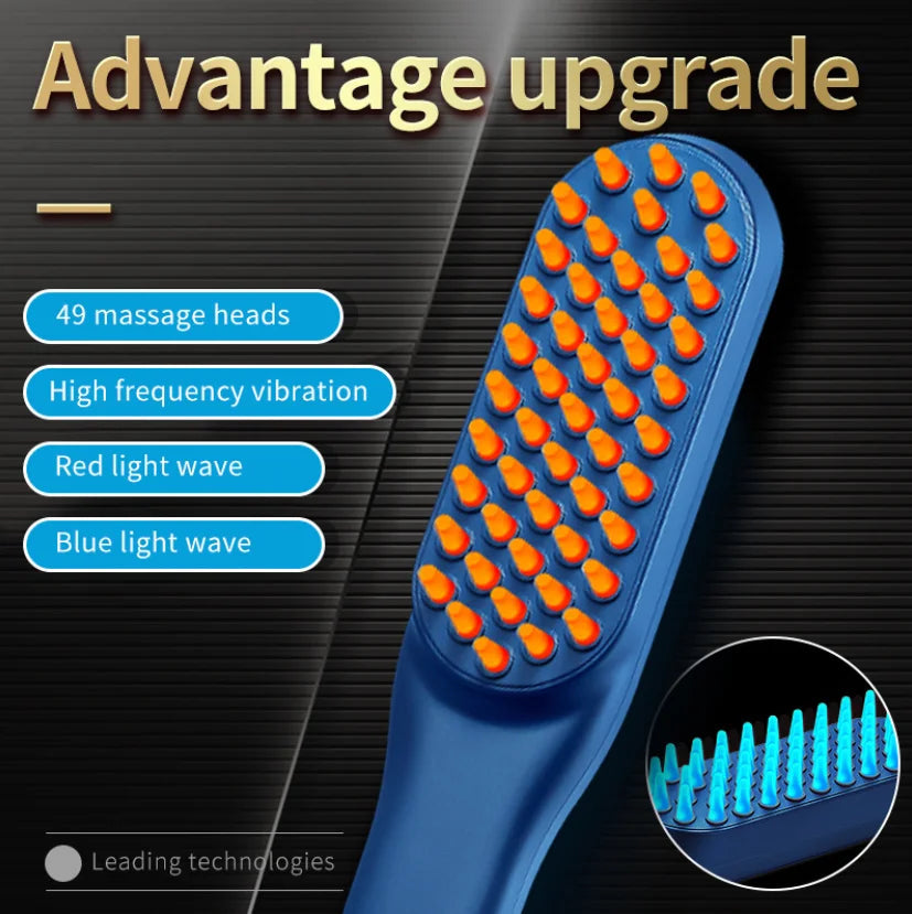 LED Light Red Phototherapy Massage Vibration Comb Electric Hair Growth Comb Infrared Laser Hair Care Style Anti-Hair Loss Hair