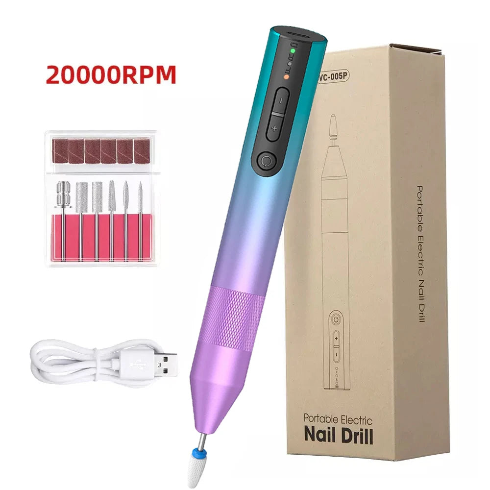 Cordless Electric Nail Drill Machine for Acrylic Nails Gel Polish Remove Manicure Pedicure Nail File Tools Salon Nail Equipment