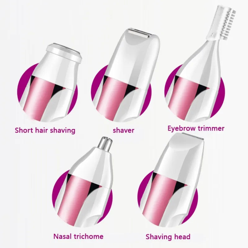Multifunction Electric Epilator 5 in 1 Women Face Underarm Bikini Hair Removal Device Remover Mini Female Shaver Eyebrow Trimmer