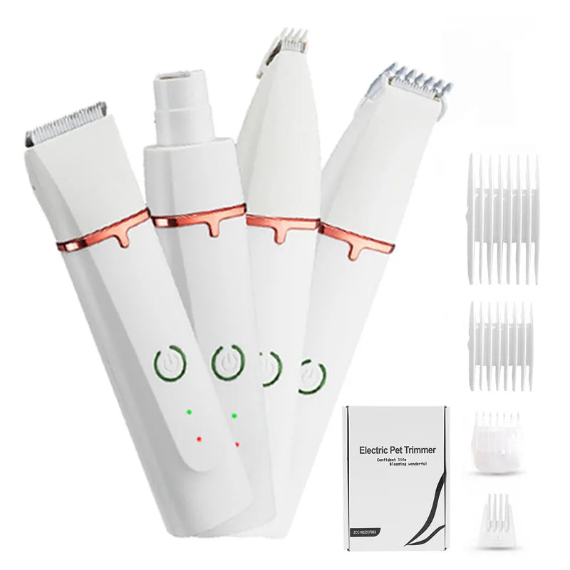 4in1 Cat Dog Nail Cutter Dog Hair Cutting Machine Professional  Pet Electric Shaver Silent Puppy Hair Care Supplies