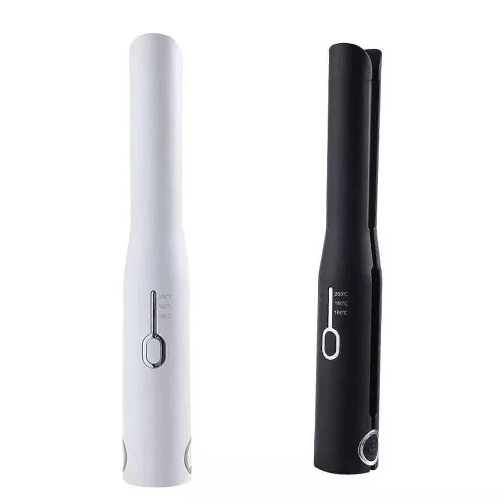 Flat Iron Mini 2 IN 1 Roller USB 2600mAh Cordless Hair Straightener Wireless Portable Curler Roller Dry and Wet Use Styling Tool