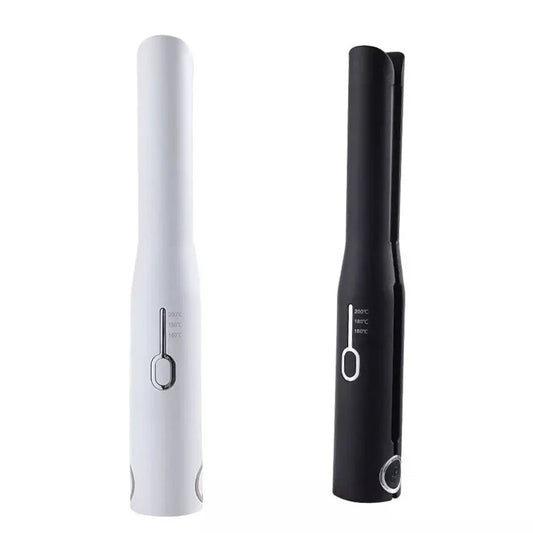 Flat Iron Mini 2 IN 1 Roller USB 2600mAh Cordless Hair Straightener Wireless Portable Curler Roller Dry and Wet Use Styling Tool