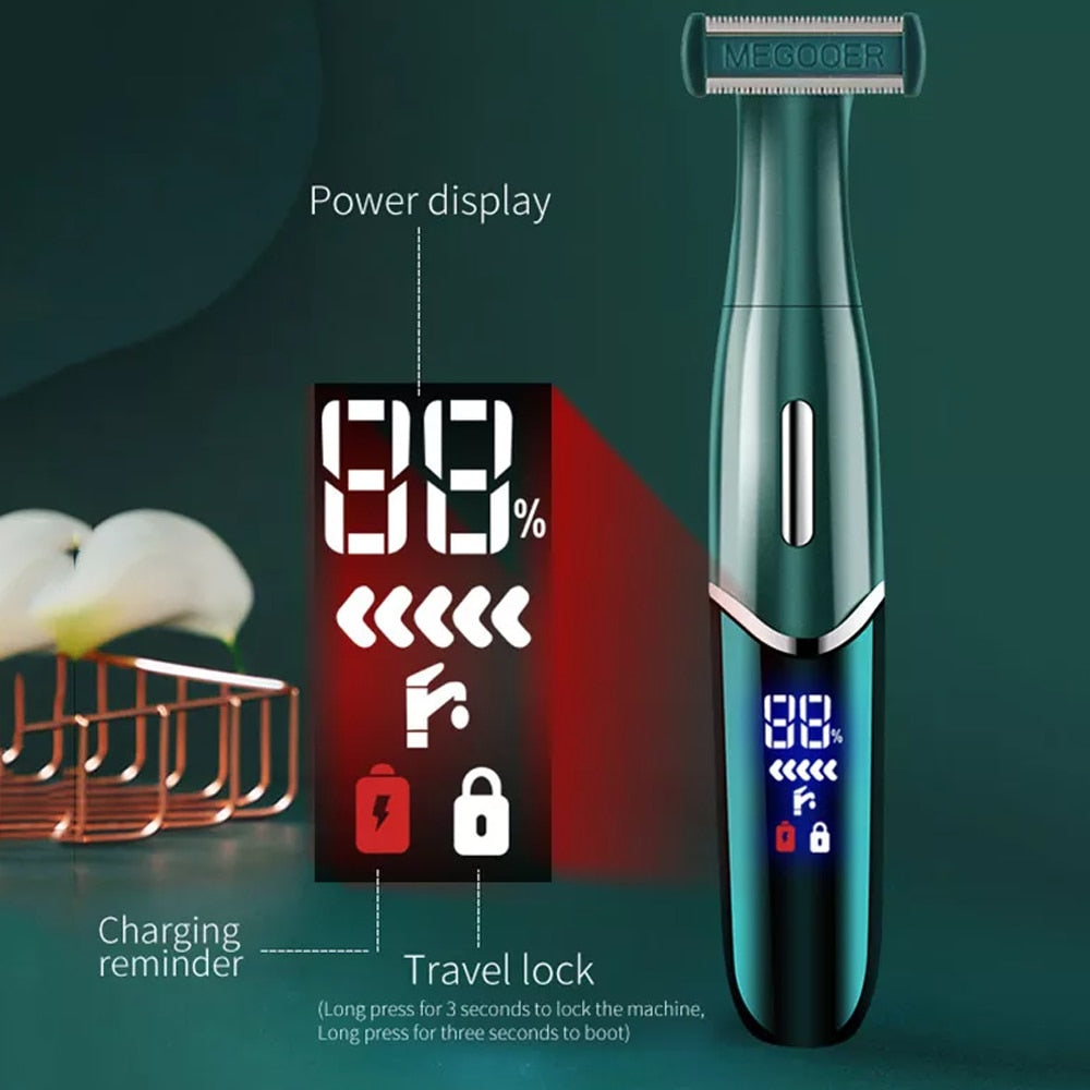 3 in 1 Electric Hair Shaver Nose Hair Trimmer Eyebrow Trimmer With LED Display Lady Shaver Bikini Line Zone Pubic Hair Removal