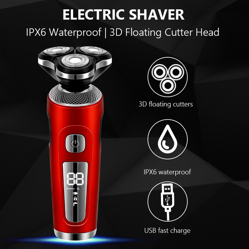 Multi-function Electric Shaver Electric Razor USB Rechargeable Shaving Machine for Men 3 Blades Portable Beard Trimmer Clipper