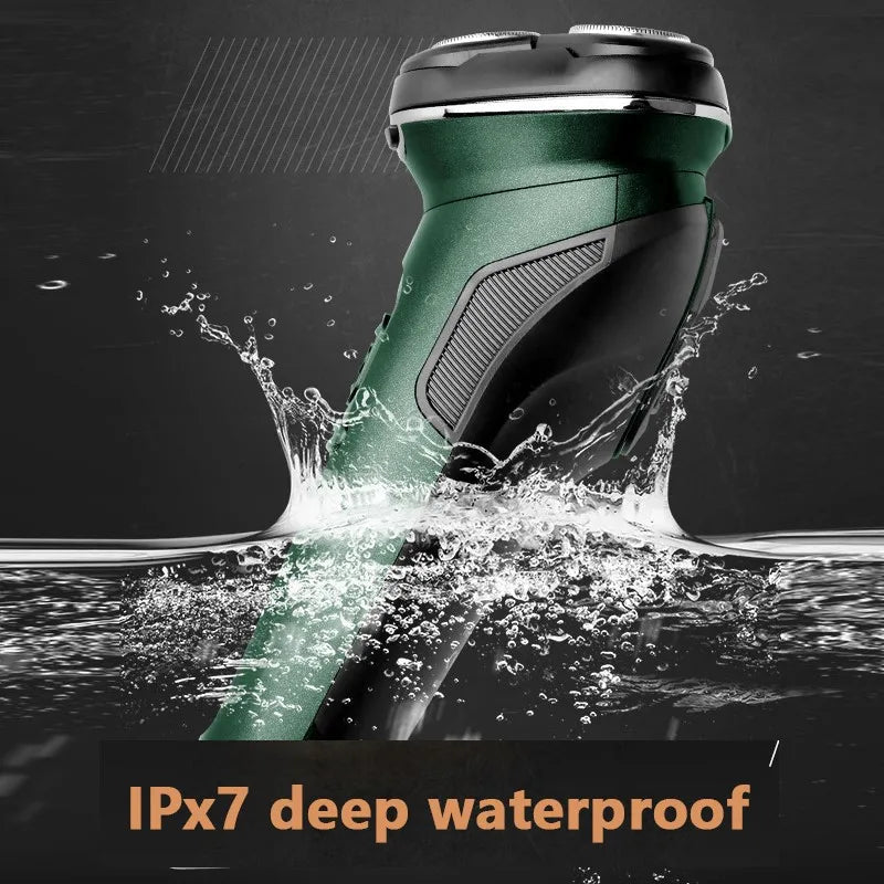 LCD Display IPX7 Waterproof Electric Shaver for Men Wet Dry Beard Electric Razor Facial Shaving Machine Rechargeable