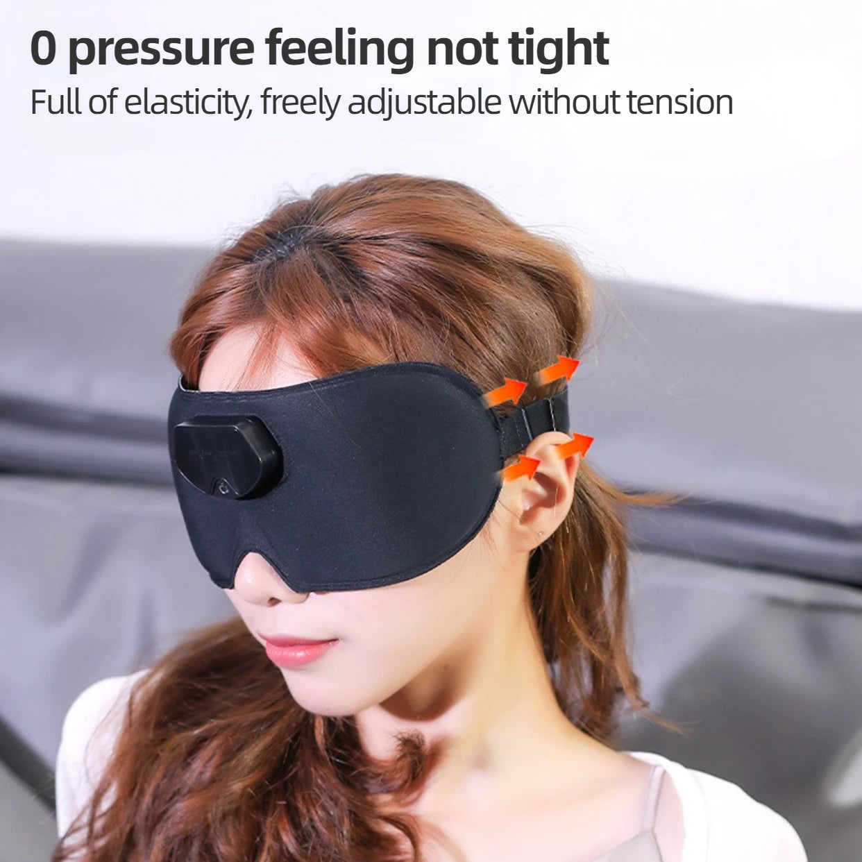 3D Hot Compress Eye Mask Head Massager Sleep Monitor Sleep Eye Mask Insomnia Treatment Releases Eye Pressure and Soothes Fatigue