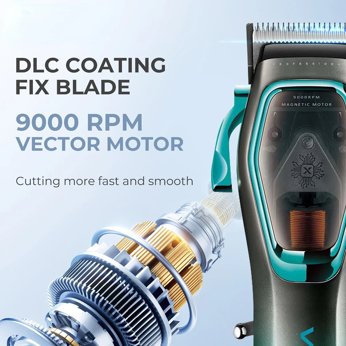 Hair Trimmer Professional Hair Clipper Rechargeable Haircut Machine 9000 RPM Hair Clipper Cordless Trimmer for Men