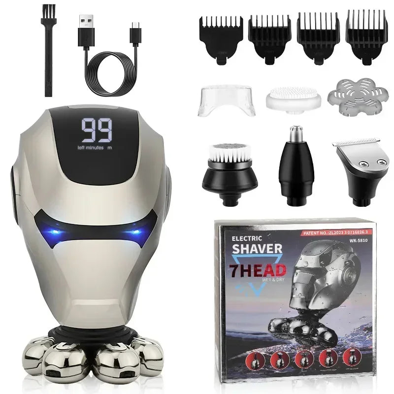 Men's Electric Razor Multi-function Electric Shaver Bald Hair Mechanism Trimmer for Men