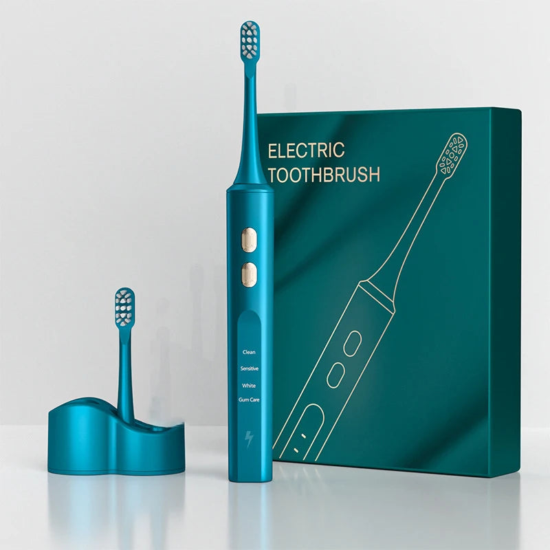 Electric Sonic Toothbrush Inductive Charging for Adults 4-gear Mode Ultrasonic Electronic Tooth Brushes 2 Replace Head Gift IPX7