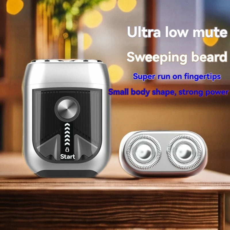 Electric Shaver Rechargeable Aluminum Alloy Magnetic Double Head Shaver IPX7 Waterproof Portable Men Beard Trimmer