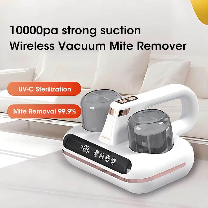 10000Pa UV New Mattress Vacuum Mite Remover Cordless Handheld Cleaner Powerful Suction for Cleaning Bed Pillows Clothes Sofa