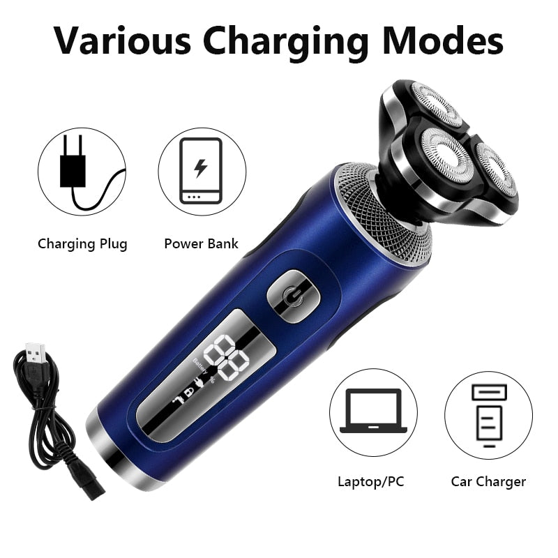 4 in 1 Electric Shaver 3D Floating Cutters USB Fast Charge Shaving Razor Machine for Men Blades Portable Beard Trimmer Clipper