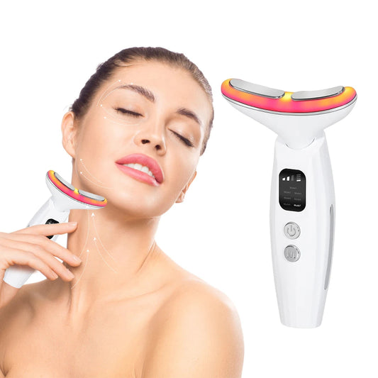 7 Colours Neck Beauty Instrument, Face Neck Body High-frequency Beauty Massage Constant Temperature Hot Compress