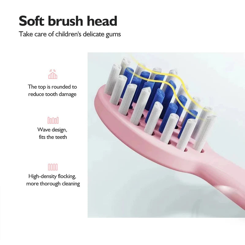 Kids Sonic Electric Toothbrush Colorful Cartoon For Kids Ultrasonic Soft Fur Automatic Waterproof With Replacement Heads
