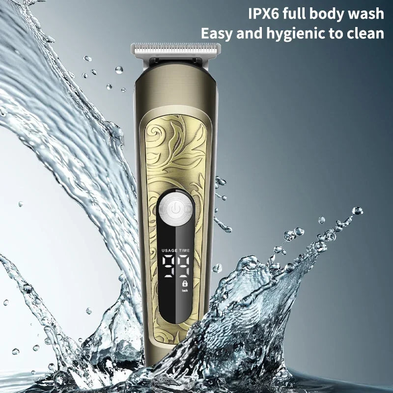 6 in 1 Multi-functional Waterproof Hair Clipper Ears Nose Hair Trimmer Electric Shaver Men's Grooming Tools